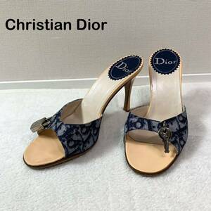 ☆美品☆ Christian Dior トロッター　デニム　南京錠　パンプス　サンダル　36 1/2