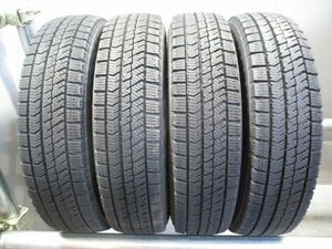 R568 中古タイヤ スタッドレス 145/80R13 バリ溝冬4本価格！BS VRX2 法人宛/営業所止め送料無料 N-BOX タント