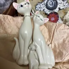 親子猫のオブジェ