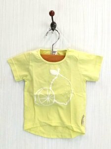 KU0006 ○送料無料 古着 SIMPLE FREE シンプルフリー ベビー 半袖 Tシャツ サイズ80cm 黄 イエロー 女の子 スナップボタン 薄手 レモン