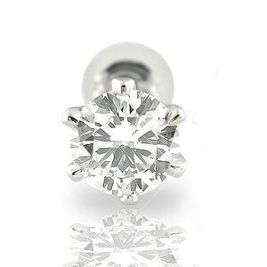 ピアス レディース 鑑定書付 片耳ピアス ダイヤモンド 一粒 ホワイトゴールドk18 18k ダイヤモンド 0.50ｃｔ VSクラス ダイヤ 18金