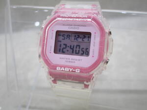 ☆稼働品☆ 美品 #36306 CASIO カシオ Baby-G 腕時計 BGD-565SJ スクエア クリアピンク 現状品