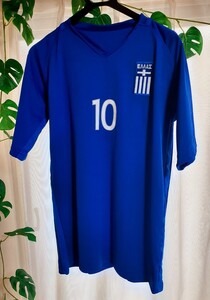 【入手困難品!!】★サッカーギリシャ代表★☆Mサイズレプリカユニフォーム☆ シンプル♪背番号10番♪【送料無料♪】【希少ユニフォーム!!】