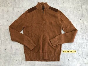 BANANA REPUBLIC バナナリパブリック メンズ ハーフジップ 綿他 ニットカットソー 小さいサイズ XS キャメル