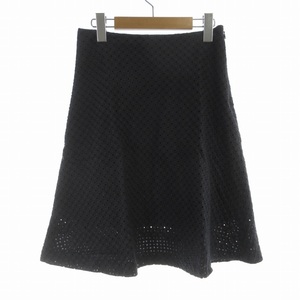 セオリー Theory EYELET DOT WRENO フレアスカート ひざ丈 カットオフ 0 S 紺 ネイビー 01-5107314 /RO レディース