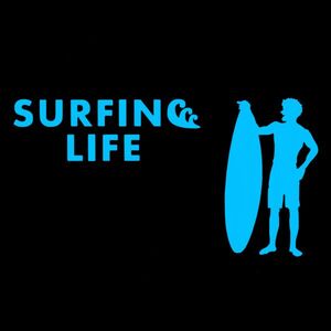★千円以上送料0★(10cm)【SURFING LIFE】　サーフィンボード・カー・車用にも、ステッカーDC2
