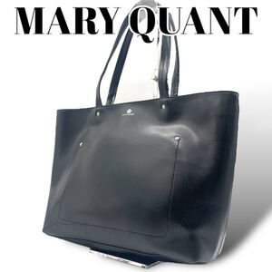 MARY QUANT マリークアント　ショルダーバッグ　トートバッグバッグ　ミニポーチ付き　レザー　ブラック