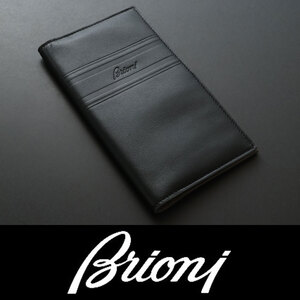 9638◆Brioniブリオーニ◆カードケース◆定価71,500円◆本革ブラック◆スマートな長財布◆イタリア製◆新品