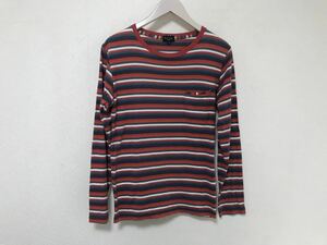 本物ポールスミスジーンズPAULSMITHコットンボーダー柄長袖TシャツロンTアメカジメンズ赤レッドアメカジサーフS