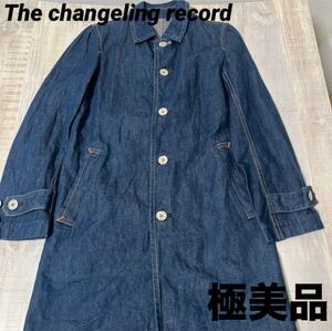 【日本製 濃紺 極美品】The changeling record デニム コート トレンチ ジャケット ショップ ザ チェンジング レコード 2 ヴィンテージ