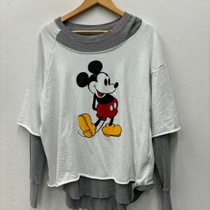 ⑱FACETASM 長袖Tシャツ ミッキーマウス ディズニー ホワイト MINI-TEE-U12