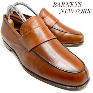 ☆即決・送料無料☆BARNEYS NEWYORK バーニーズニューヨーク ストラップローファー 茶 ブラウン 23cm 革靴 ビジネスシューズ レディース