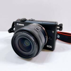 128【中古】Canon キャノン ミラーレス一眼カメラ EOS M100 ZOOM LENS EF-M 15-45mm 1:3.5-6.3 IS STM バッテリー付き 動作未確認 現状品