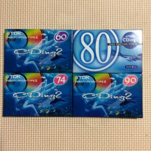 TDK CDing2 60.74.80.90. ハイポジション カセットテープ4本セット【未開封新品】★★