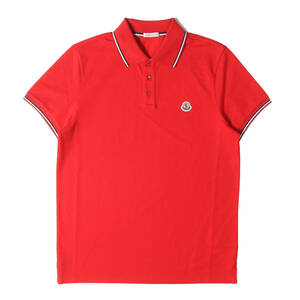 美品 MONCLER モンクレール ポロシャツ サイズ:M 21SS ワンポイント アイコン ワッペン 刺 半袖 鹿の子 ポロシャツ MAGLIA POLO レッド