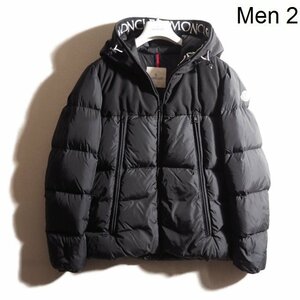 B9860P　▼MONCLER モンクレール▼　MONTCLAR 刺繍ロゴ ナイロン ダウンジャケット ブラック 2/M ダウンブルゾン 黒 秋冬 rb mks