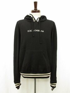 HH超美品【ドルチェ&ガッバーナ DOLCE&GABBANA】ハイゲージ プルオーバーニットパーカー (メンズ) 46 ブラック GX411Z/ JAVKM●29HT2308