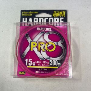 DUEL (デュエル) HARDCORE (ハードコア) PEライン 1.5号 HARDCORE X8 PRO 200m 1.5号 イエロー H3886-Y【新品未使用品】N8730