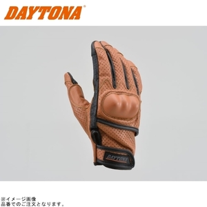 在庫あり DAYTONA デイトナ 18917 HBG-130 パンチングメッシュプロテクターカウレザーグローブ ブラウン サイズ:L