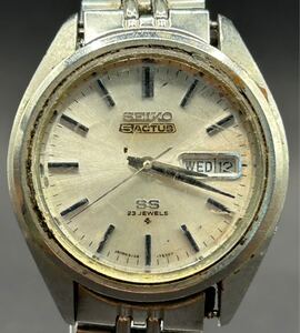 1円スタート SEIKO セイコー 5ACTUS SS 23石 6106-7480 シルバー文字盤 デイデイト 3針 アナログ メンズ 自動巻き 腕時計 メンズウォッチ