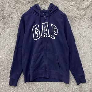 GAP ギャップ スウェット パーカー ジップアップ サイズM ネイビー 紺色 メンズ トップス 最落なし (F5)