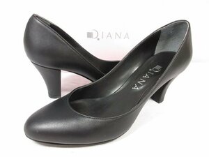 極美品 【DIANA ダイアナ】 レザー アーモンドトゥ パンプス 婦人靴 (レディース) size22.5 ブラック □30LZ4709□