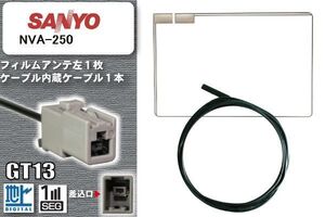 スクエア型 フィルムアンテナ ケーブル セット 新品 地デジ サンヨー SANYO 用 NVA-250 ワンセグ フルセグ 車 汎用 高感度