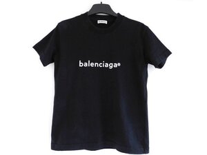 かなり美品 バレンシアガ ■ サイズS レディース ロゴ Tシャツ 半袖 黒 ブラック BALENCIAGA□6K