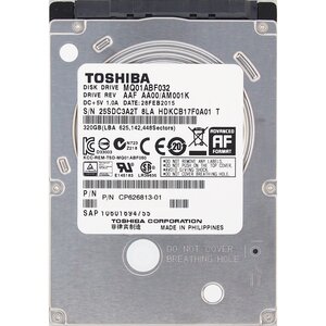 TOSHIBA MQ01ABF032 2.5インチ 7mm SATA600 320GB 1806回 12008時間