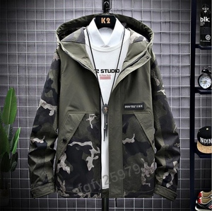 J666☆新品ジャンパー メンズ ミリタリージャケット 登山服 アウトドア トレイルランニング 迷彩 秋 ミリタリー ダークグリーン