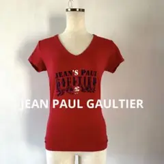 JEANPAULGAULTIERジャンポールゴルチェロゴプリントVネックTシャツ