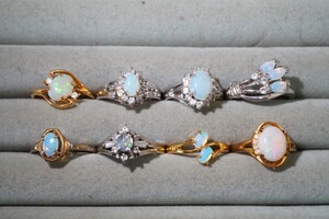 B464 天然オパール opal リング 指輪 ヴィンテージ アクセサリー カラーストーン 大量 セット まとめて おまとめ まとめ売り