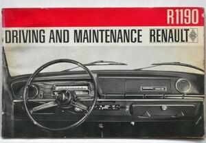 RENAULT R1190 1967 OWNERS MANUAL