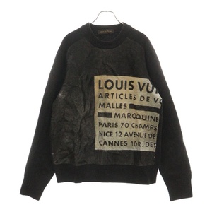 LOUIS VUITTON ルイヴィトン 16AW Calf Hair Laser Sweater RM162 F94 HAN96W カーフレーザーセーター ニット切替トレーナー ブラウン