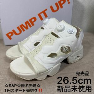 1円スタート売切り 新品未使用 26.5cm サンダル Reebok リーボック INSTAPUMP FURY SANDAL ポンプフューリーサンダル ホワイト 完売品