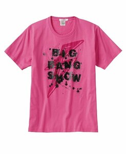 【新品!!】 BIGBANG SHOW グラフィック Tシャツ ピンク ビッグバン ユニクロ コラボ G-DRAGON着 ジヨン 半袖 メンズ L サイズ UT UNIQLO