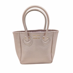 62 美品 YOUNG&OLSEN ヤングアンドオルセン EMBOSSED LEATHER TOTE XS CHAMPAGNE レザー ミニトート ピンクゴールド