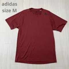 美品 adidas アディダス 薄手 ストレッチ Tシャツ M レッド