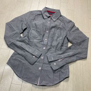 4012☆ Tommy girl トミーガール トップス ボタンダウンシャツ 長袖シャツ レディース XS グレー