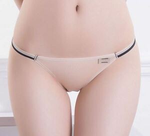 デイリーユース用 超浅 ひも ビキニ ベージュクロッチ黒 Lサイズ ショーツ パンティー panties