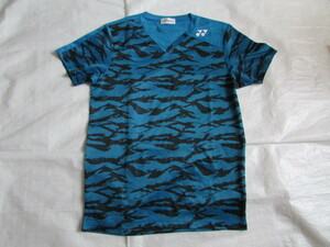 メンズ Sサイズ YONEX 半袖 Tシャツ 使用少なめ きれい ゲームシャツ ヨネックス ブルーグリーン系/ガラ テニス バドミントン 他