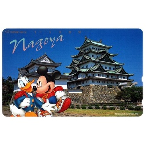 テレホンカード ディズニー 観光地シリーズ No.24 名古屋 名古屋城 (愛知県) ミッキーマウス Mickey Mouse 未使用 ドナルドダック