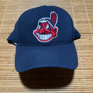 puma プーマ MLB Cleveland Indians クリーブランド インディアンス ワフー酋長 キャップ 帽子 ネイビー フリーサイズ 90s 00s