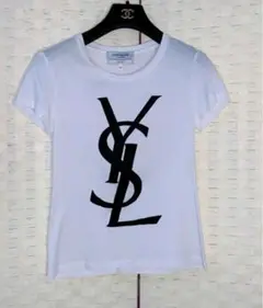 YSL イヴ・サンローラン Tシャツ ロゴデザイン 白 半袖 サイズ：S