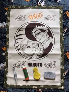 【初期もの】NARUTO-ナルト-★ジャンプフェスタ2003★陶器 箸置き4種/ランチョンマット付き★我愛羅 岸本斉史 クナイ 巻物 瓢箪 額当て