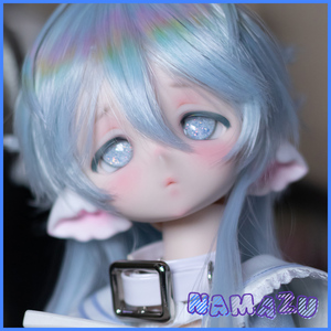 [NAMAZU]DDH-01 SW カスタムヘッド(ソフビ盛り)[[難あり]]+アイ+ウィッグ+猫耳パーツセット