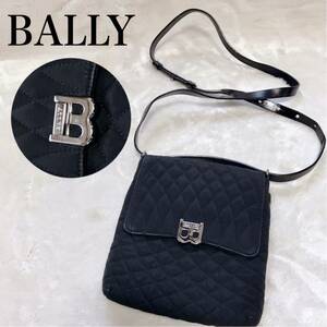 BALLY バリー キルティング モノグラム ショルダーバッグ 2way 黒