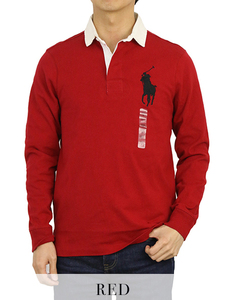 新品 アウトレット b586 Mサイズ red 赤 ビッグポニー 長袖 ラガーシャツ polo ralph lauren ポロ ラルフ ローレン