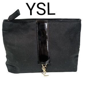 【即決 良品】Y1220-3 綺麗 Yves Saint Laurent BEAUTE YSL イヴサンローラン ポーチ 小物入 黒ブラック