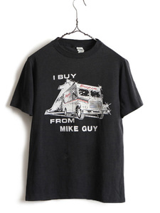 80s USA製 人気 黒 ■ SNAP ON 企業物 両面 プリント 半袖 Tシャツ ( M 小さめ メンズ S 程) 古着 80年代 アメリカ製 ビンテージ プリントT